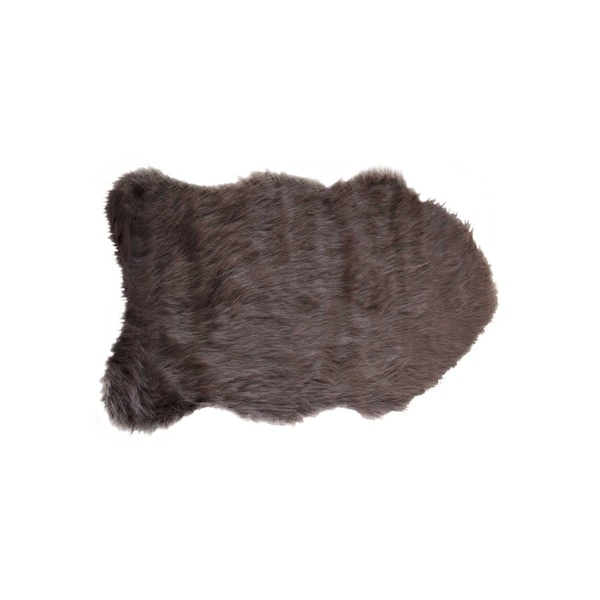 Homeroots 2 x 3 ft. Gordon Faux Sheepskin Rug - Chocolate 294246 - main